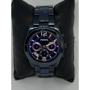 Fossil Perfect Boyfriend ES4093 Women Navy Blue Ba